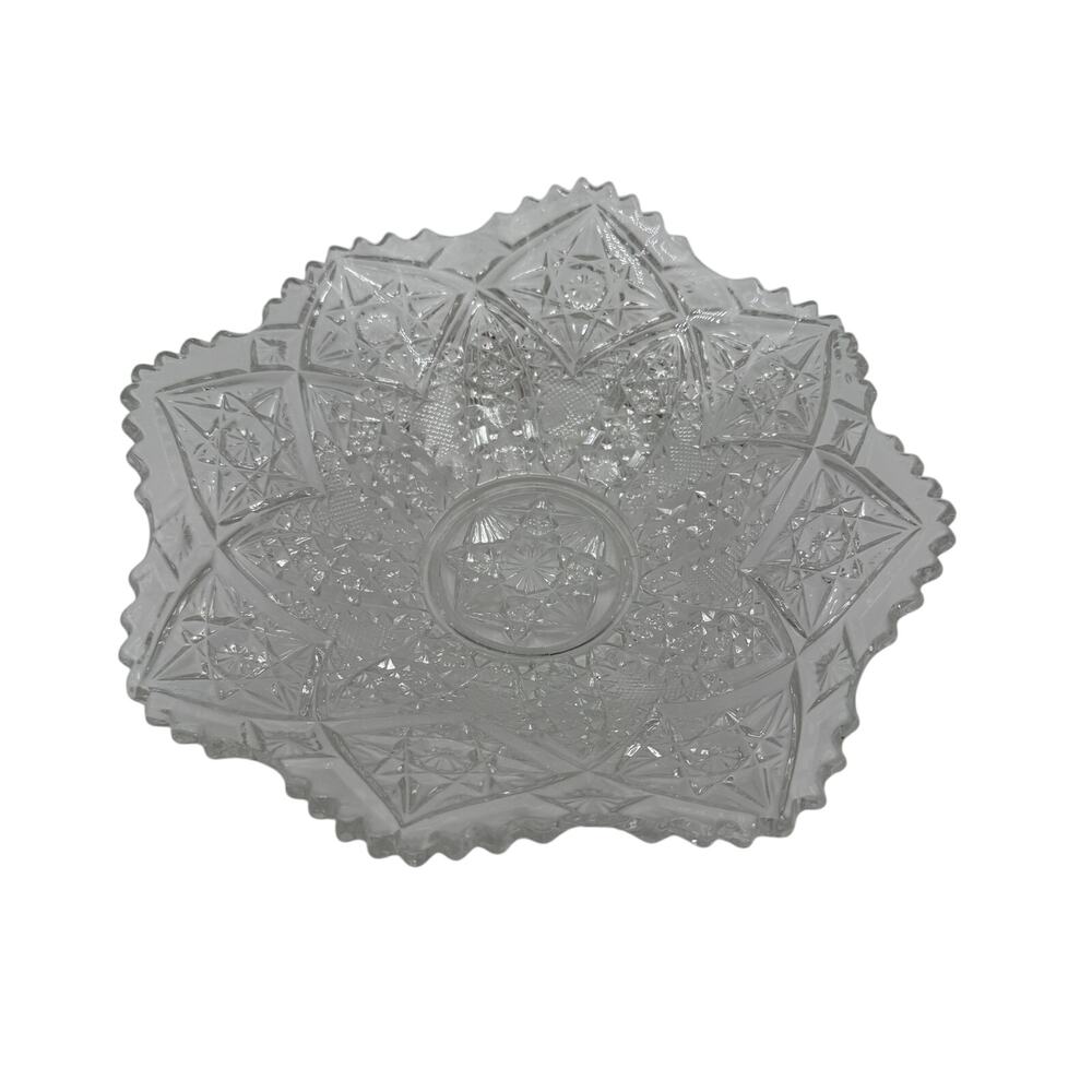 Antique Cut Crystal Handkerchief Bowl Laurel by Higbee